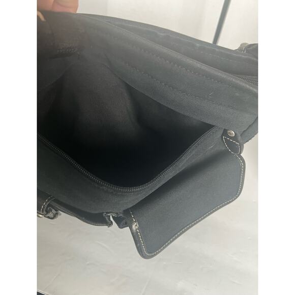 Fossil Women's Canvas and Leather Black Lots of Pockets Shoulder Bag - Picture 9 of 13